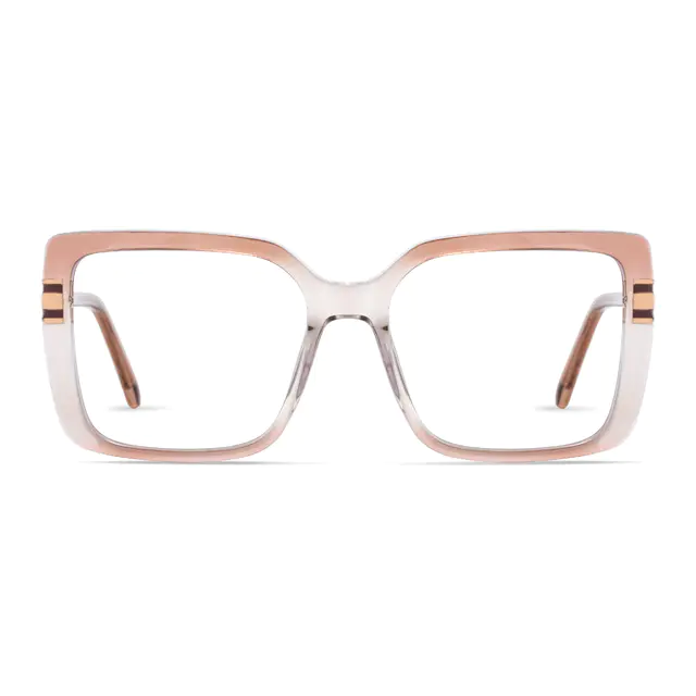Square Gradient Brown/Gold Eyeglasses